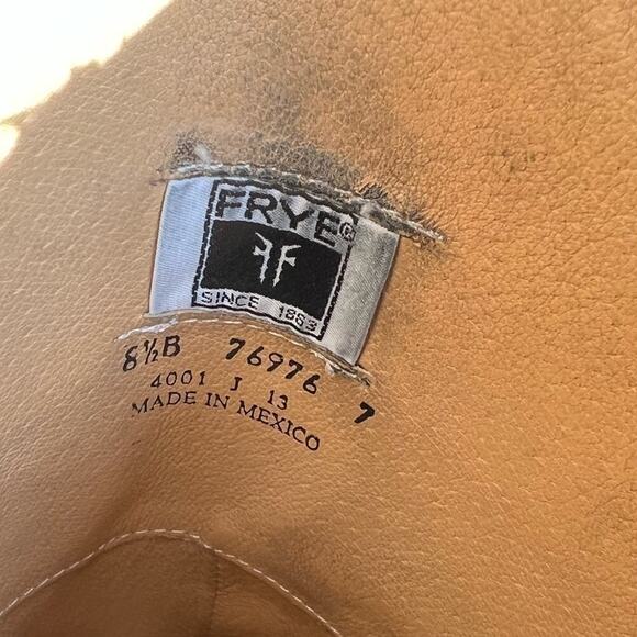 FRYE WOMENS LINDSAY PLATE TALL LEATHER RIDING BOOTS BLACK SIZE 8.5 - Picture 8 of 10